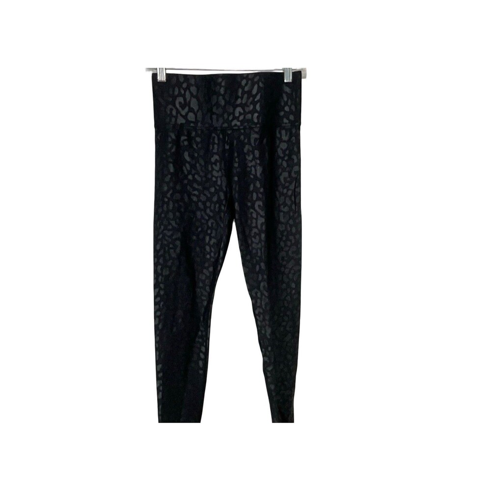 Carbon 38 Yoga Pants, Black On Black Animal Print Size M